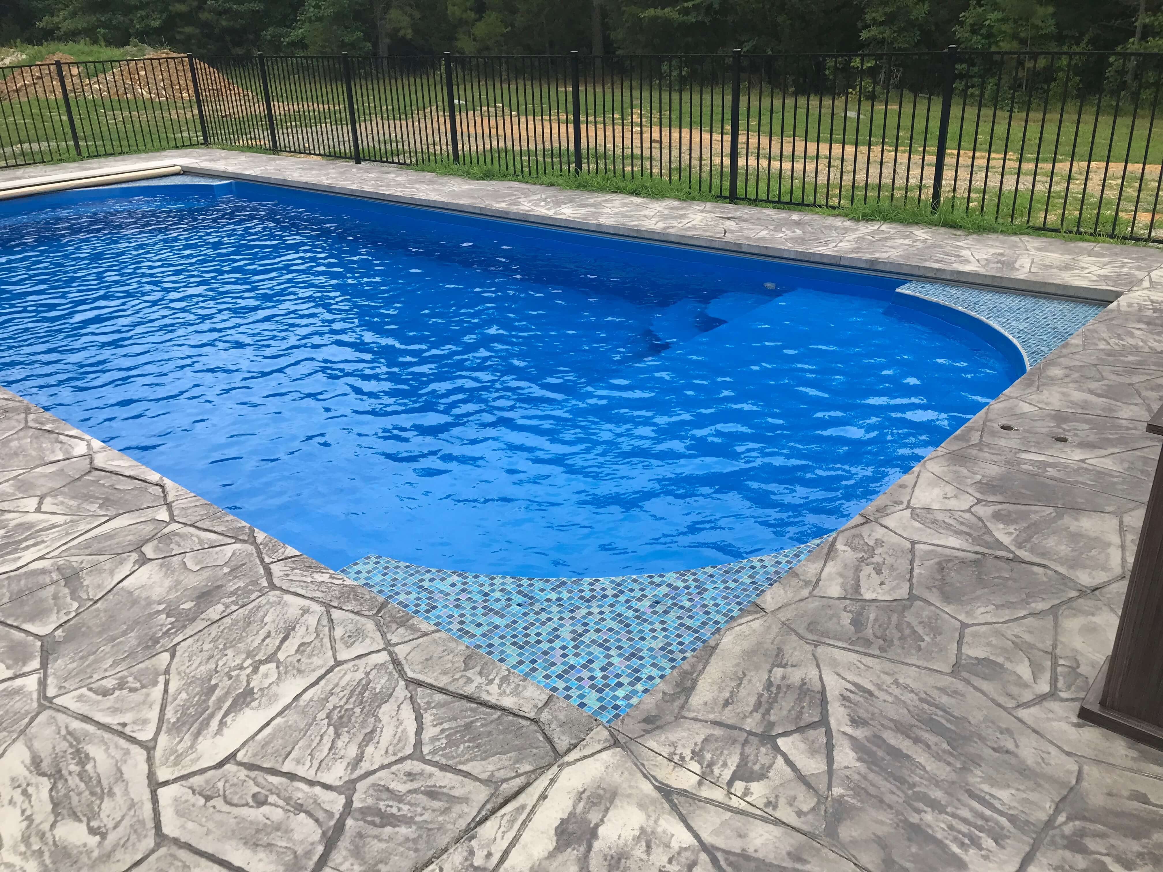 Stamped concrete pool deck